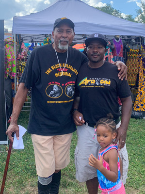 Dennis and Zuri Boatwright with Prof. Small at the African Liberation Day Festival in Brooklyn, New York, 2021